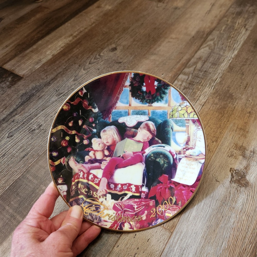 Avon 2000 Christmas Dreams Collector Plate Mike Wimmer 22k Gold‎ Trim Porcelain